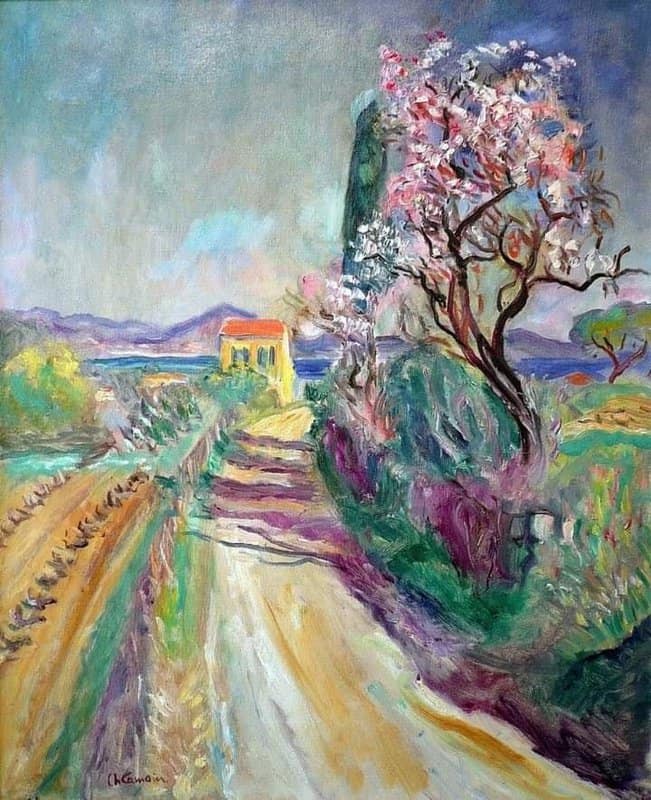 Tableaux sur toile, Reproduktion von Charles Camoin The Road To Pinet Flowered Almond