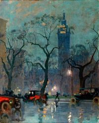 Charles Constantin Hoffbauer Madison Square 1906 canvas print