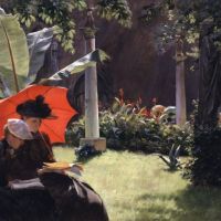 Charles Courtney Curran Middag In The Cluny Garden Paris 1889