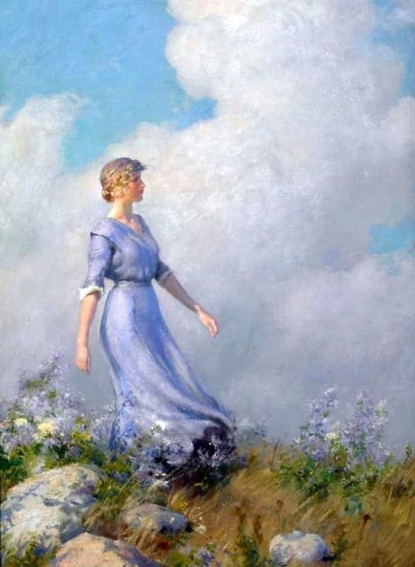 Tableaux sur toile, Charles Courtney Curran Windy Hilltop 1915 복제
