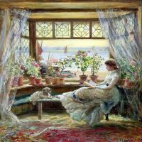 تشارلز جيمس لويس يقرأ بواسطة النافذة 1880