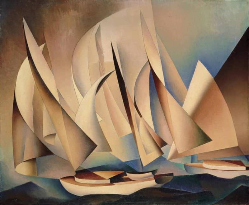 Tableaux sur toile, reproduction de Charles Sheeler Pertaining To Yachts And Yachting - 1922