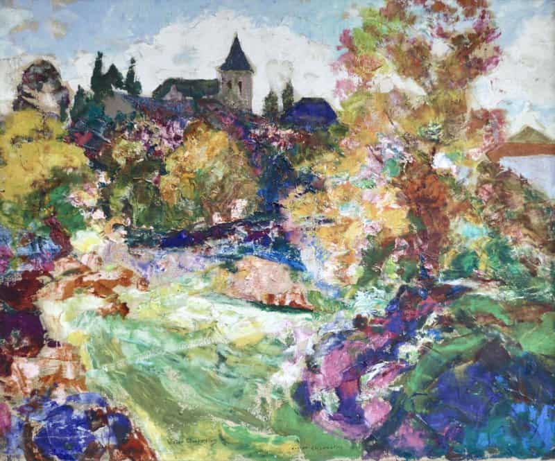 Charreton Victor Dans La Jardin De L Eglise Ca. 1910 canvas print