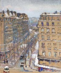 Charreton Victor Paris Boulevard De Clichy 1900 canvas print
