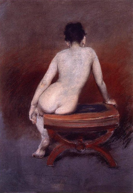 Chase William Merritt Back Of A Nude Ca. 1888 canvas print