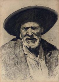 1881년 스페인 농부의 체이스 윌리엄 메리트 초상화