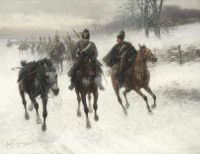 Chelminski Jan Van Leinwanddruck mit einer Kolonne von Kavallerieoffizieren