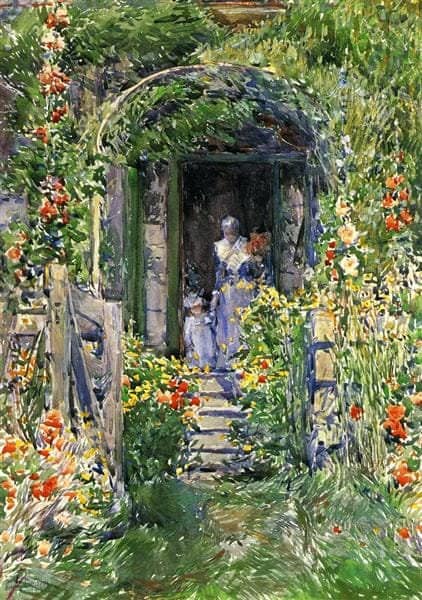 Tableaux sur toile, Reproduktion von Childe Hassam Isles Of Shoals Garden Aka The Garden In Its Glory 1892