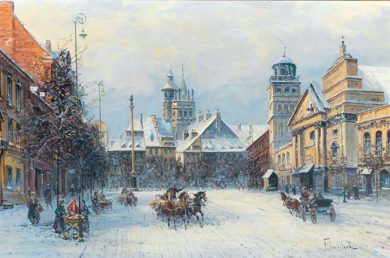 Chmielinski Wladyslaw Motiv Aus Einem Winterlichen Warschau canvas print