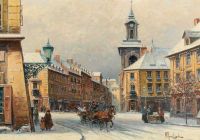 Chmielinski Wladyslaw Scene Of Cracow On A Winter S Day