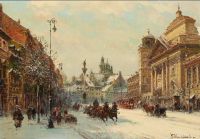 Chmielinski Wladyslaw Ansicht von Warschau im Winter
