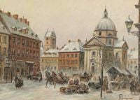 Chmielinski Wladyslaw Warsaw Market Day In Winter canvas print