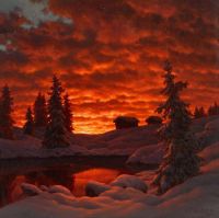 Choultse Ivan Fedorovich Snowy Sunset 1923 Leinwanddruck