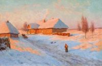 Choultse Ivan Fedorovich Dorf im Winter 1910 Leinwanddruck