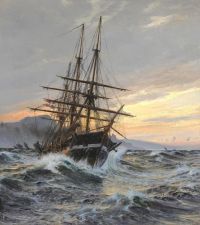 Christian Molsted La frégate Jutland au large de Plymouth 1897