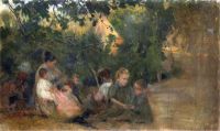 Ciani Cesare Children Playing canvas print