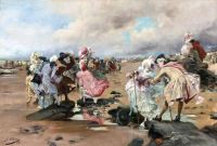 Clairin Georges A Sunday At The Seaside 1888 canvas print