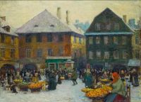 Clark Alson Skinner Marketplace In Prague Ca. 1912 canvas print