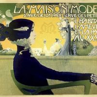 Reproducciones de muebles modernos clásicos Increíble cartel publicitario de Art Nouveau francés vintage