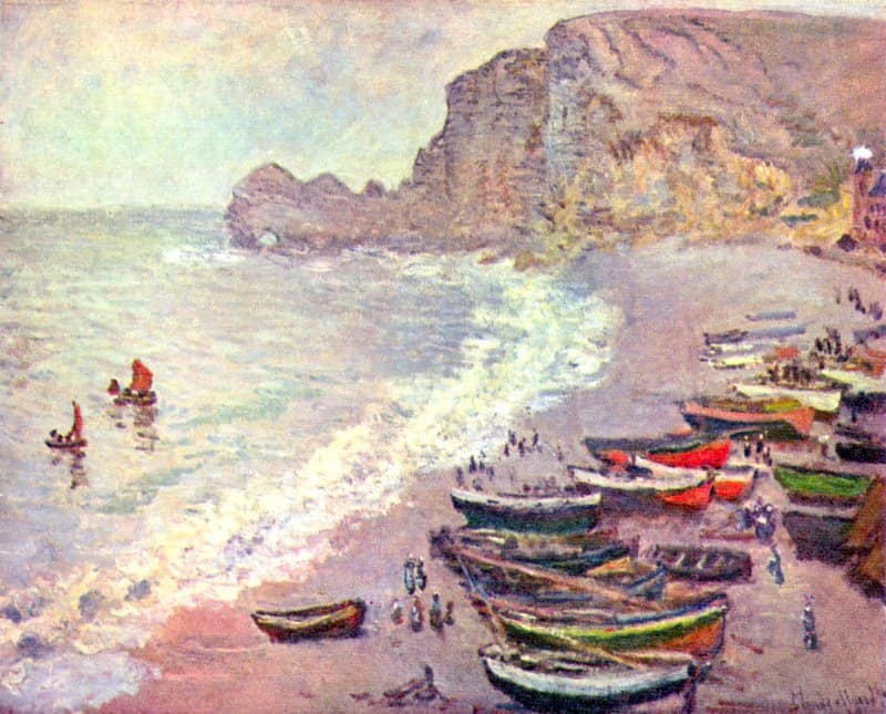 Claude Monet Etretat The Beach And La Porte D Amont canvas print