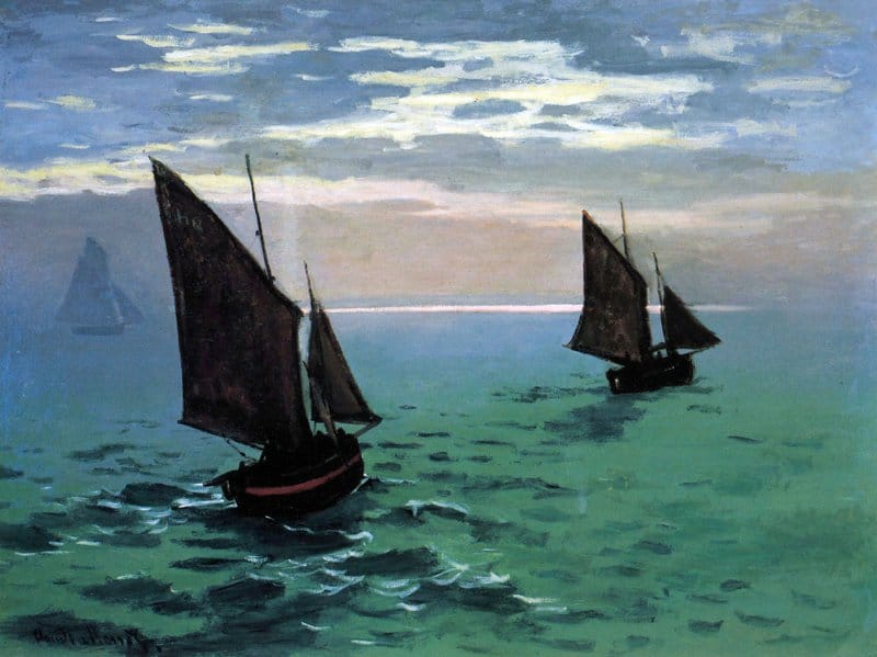 Claude Monet Le Havre - Exit The Fishing Boats From The Port canvas print
