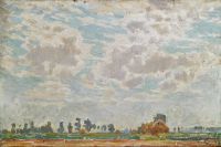 Claus Emile A Clouded Sky Above A Belgian Farmhouse canvas print