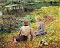 Claus Emile Children In A Landscape