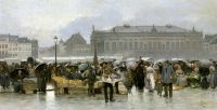 Claus Emile The Market In Front Of The Theatre In Antwerp canvas print