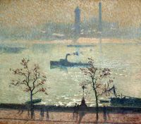 Claus Emile Blick auf die Themse vom Damm 1919