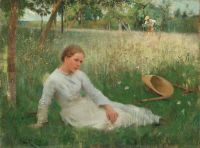 Clausen George A Midsummer Day 1886 canvas print