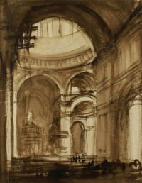 Clausen George Inside The Basilica At St Peter S Rome S.d. canvas print