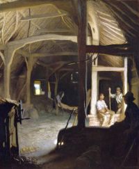 Clausen George Interior Of An Old Barn 1908 canvas print