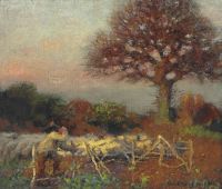Clausen George Sheepfold At Early Morning 1890