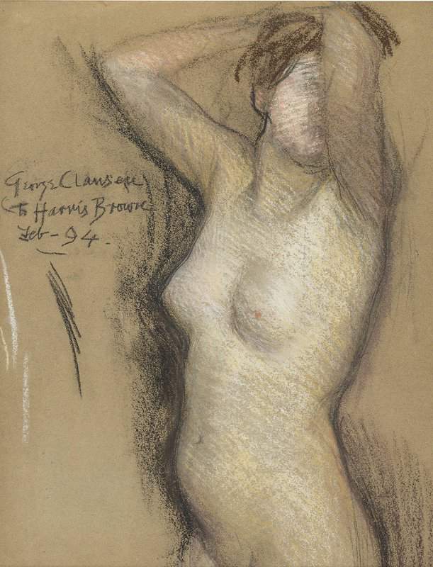 Clausen George Study Of A Female Nude 1894 canvas print