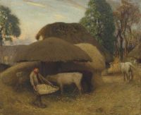 Clausen George The Farmyard Evening 1897 canvas print