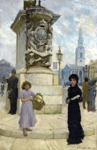 Clausen George der Blumenverkäufer Trafalgar Square 1879