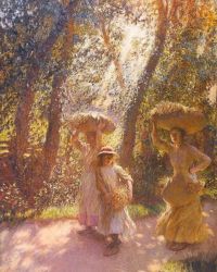 Clausen George The Gleaners Returning 1908 canvas print