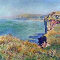 Kliffen bij Varengeville door Monet