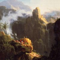 Cole composición del paisaje. San Juan en el desierto