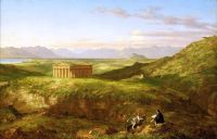 Cole Thomas The Temple Of Segesta With The Artist Sketching Ca. 1842 canvas print