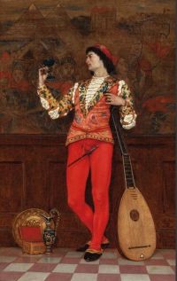 Coleman Charles Caryl Interior With Lute Player 1875