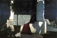 Coleman Charles Caryl Woman Sitting In The Moonlight 1901 canvas print