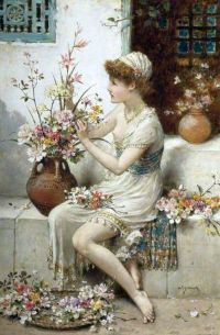 Coleman William Stephen The Flower Girl Ca. 1875 canvas print