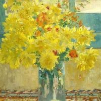 Colin Campbell Cooper Crisantemos amarillos