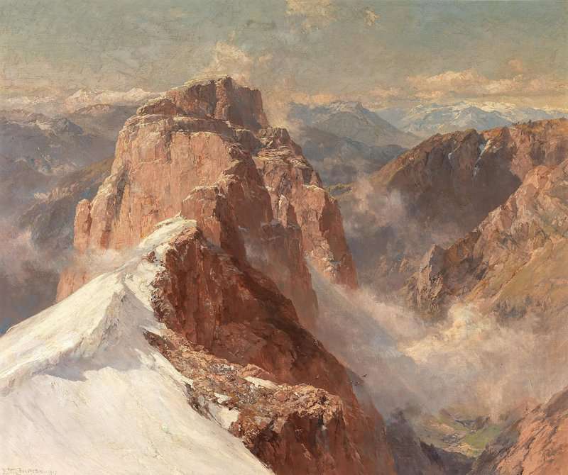 Compton Edward Harrison A View Of Crozzon Di Brenta From Cima Tosa With Pilastro Dei Francesi canvas print