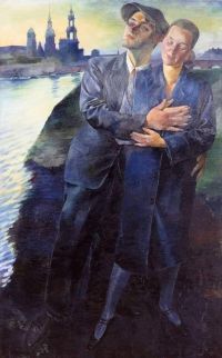 Conrad Felixmuller Lovers In Dresden canvas print