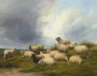 Cooper Thomas Sidney Sheep In A Pasture 1889 canvas print