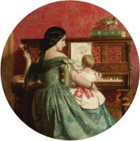 Cope Charles West The First Piano Lesson Ca. 1860 canvas print