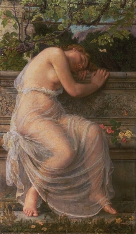 Corbet Edith The Sleeping Girl 1853 canvas print
