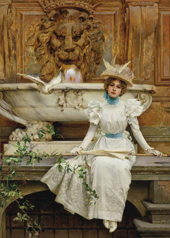 Corcos Vittorio Matteo Alla Fontana canvas print